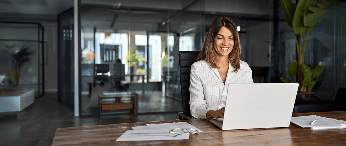 Professional working on learning management